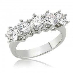 Gümüş 5 Taş Bayan Yüzük Gümüş 5 Taş Bayan Yüzük