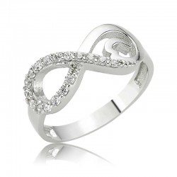 Gümüş Kalpli Sonsuzluk Bayan Yüzük Gümüş Kalpli Sonsuzluk Bayan Yüzük