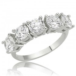 Gümüş 5 Taş Bayan Yüzük Gümüş 5 Taş Bayan Yüzük