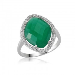 Gümüş Yeşil Taşlı Bayan Yüzük Gümüş Yeşil Taşlı Bayan Yüzük