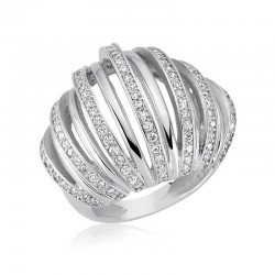 Gümüş Zirkon Taşlı Bombeli Bayan  Yüzük Gümüş Zirkon Taşlı Bombeli Bayan  Yüzük