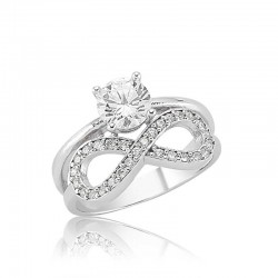 Gümüş Tek Taş Sonsuzluk Bayan Yüzük Gümüş Tek Taş Sonsuzluk Bayan Yüzük