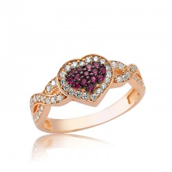 Gümüş Pembe Sonsuzluk Kalp Bayan Yüzük Gümüş Pembe Sonsuzluk Kalp Bayan Yüzük