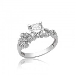 Gümüş Kar Tanesi Sonsuzluk Tek Taş Bayan Yüzük Gümüş Kar Tanesi Sonsuzluk Tek Taş Bayan Yüzük