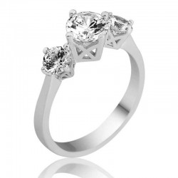 Gümüş 3 Taş Tria Bayan Yüzük Gümüş 3 Taş Tria Bayan Yüzük