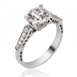 Gümüş Tek Taş Bayan Yüzük Gümüş Tek Taş Bayan Yüzük