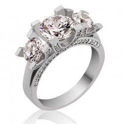 Gümüş 3 Taş Tria Bayan Yüzük Gümüş 3 Taş Tria Bayan Yüzük