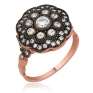 Gümüş Elmas Montür Çiçek Bayan Yüzük Gümüş Elmas Montür Çiçek Bayan Yüzük