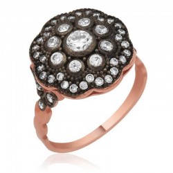 Gümüş Elmas Montür Çiçek Bayan Yüzük Gümüş Elmas Montür Çiçek Bayan Yüzük