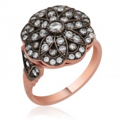 Gümüş Elmas Montür Çiçek Bayan Yüzük Gümüş Elmas Montür Çiçek Bayan Yüzük