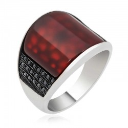 Gümüş Akik Taşlı Erkek Yüzük Gümüş Akik Taşlı Erkek Yüzük