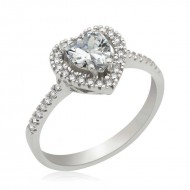 Gümüş Kalpli Bayan Yüzük Gümüş Kalpli Bayan Yüzük