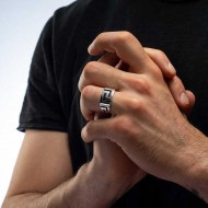 Gümüş Zikzak Desenli Erkek Yüzük Gümüş Zikzak Desenli Erkek Yüzük