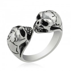 Gümüş Çift Başlı Kuru Kafa Erkek Yüzük Gümüş Çift Başlı Kuru Kafa Erkek Yüzük