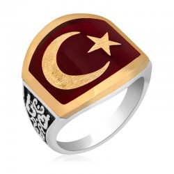 Gümüş Ay Yıldız Erkek Yüzük Gümüş Ay Yıldız Erkek Yüzük