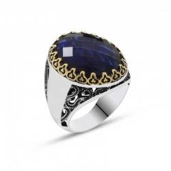 Gümüş Mavi Zirkon Taşlı Erkek Yüzük Gümüş Mavi Zirkon Taşlı Erkek Yüzük