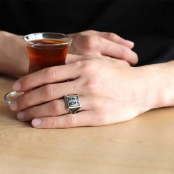 Gümüş Çift Başlı Kartal Erkek Yüzük Gümüş Çift Başlı Kartal Erkek Yüzük