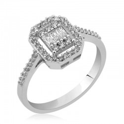 Gümüş Baget Kesim Bayan Yüzük Gümüş Baget Kesim Bayan Yüzük