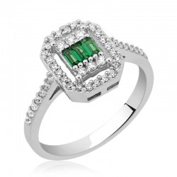 Gümüş Baget Kesim Bayan Yüzük Gümüş Baget Kesim Bayan Yüzük