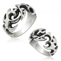 Gümüş Tribal Desenli Erkek Yüzük Gümüş Tribal Desenli Erkek Yüzük