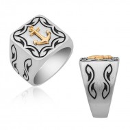 Gümüş Denizci Çapası Armalı Erkek Yüzük Gümüş Denizci Çapası Armalı Erkek Yüzük