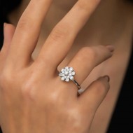 Gümüş Çiçek Desenli Bayan Yüzük Gümüş Çiçek Desenli Bayan Yüzük