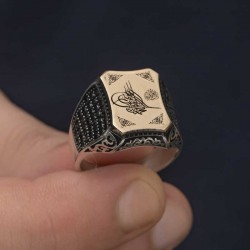 Gümüş Osmanlı Tuğralı Erkek Yüzük Gümüş Osmanlı Tuğralı Erkek Yüzük