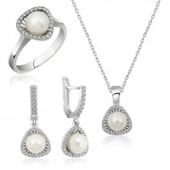 Gümüş İncili Bayan Set Gümüş İncili Bayan Set