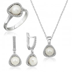 Gümüş İncili Bayan Set Gümüş İncili Bayan Set