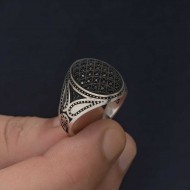Gümüş Siyah Zirkon Taşlı Erkek Yüzük Gümüş Siyah Zirkon Taşlı Erkek Yüzük