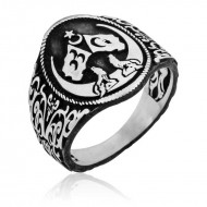 Gümüş Hilal Desenli Erkek Yüzük Gümüş Hilal Desenli Erkek Yüzük