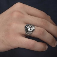 Gümüş Hilal Desenli Erkek Yüzük Gümüş Hilal Desenli Erkek Yüzük