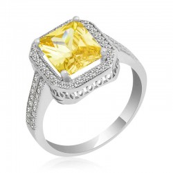 Gümüş Baget Kare Bayan Yüzük Gümüş Baget Kare Bayan Yüzük