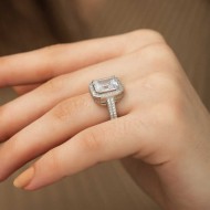 Gümüş Beyaz Baget Bayan Yüzük Gümüş Beyaz Baget Bayan Yüzük