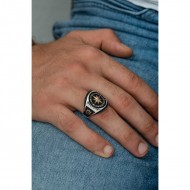 Gümüş Çapa Detaylı Pusula Erkek Yüzük Gümüş Çapa Detaylı Pusula Erkek Yüzük