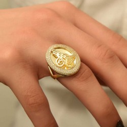 Gümüş Tuğralı Bayan Yüzük Gümüş Tuğralı Bayan Yüzük