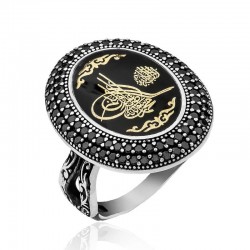 Gümüş Tuğralı Bayan Yüzük Gümüş Tuğralı Bayan Yüzük