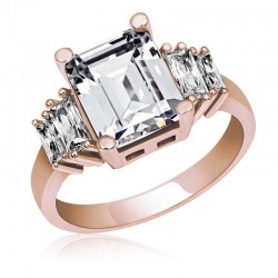 Gümüş Beyaz Baget Taşlı Bayan Yüzük Gümüş Beyaz Baget Taşlı Bayan Yüzük