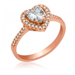 Gümüş Kalpli Bayan Yüzük Gümüş Kalpli Bayan Yüzük