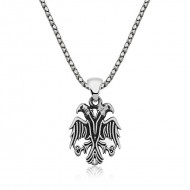 Gümüş Çift Başlı Kartal Erkek Kolye