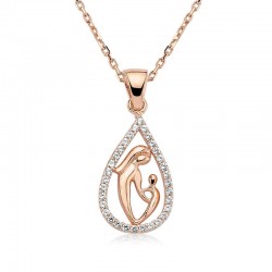 Gümüş Damla Anne Çocuk Kolyesi Gümüş Damla Anne Çocuk Kolyesi