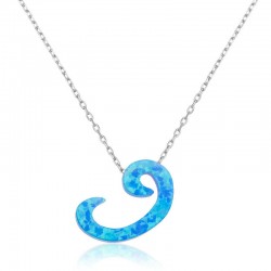 Gümüş Opal Taşlı Vav Bayan Kolye Gümüş Opal Taşlı Vav Bayan Kolye