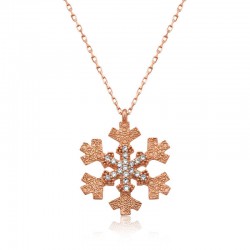 Gümüş Kar Tanesi Bayan Kolye