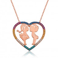 Gümüş İki Aşık Kalpli Bayan Kolye Gümüş İki Aşık Kalpli Bayan Kolye