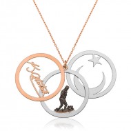 Gümüş Atatürk Silüeti Ay Yıldız ve Atatürk İmzası Bayan Kolye Gümüş Atatürk Silüeti Ay Yıldız ve Atatürk İmzası Bayan Kolye