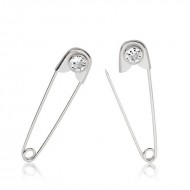 Gümüş Taşlı Bebek İğnesi