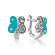 Gümüş Mavi Kelebek Çocuk Küpesi Gümüş Mavi Kelebek Çocuk Küpesi