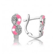 Gümüş Pembe Sonsuzluk Çocuk Küpesi Gümüş Pembe Sonsuzluk Çocuk Küpesi