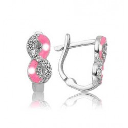 Gümüş Pembe Sonsuzluk Çocuk Küpesi Gümüş Pembe Sonsuzluk Çocuk Küpesi