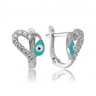 Gümüş Kalp Figürlü Çocuk Küpesi Gümüş Kalp Figürlü Çocuk Küpesi